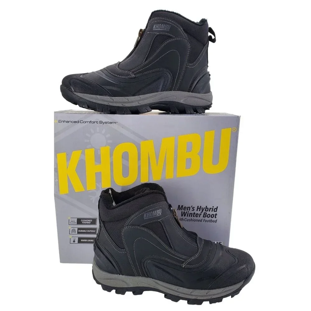 Khombu 10 Boots Men Mason Outdoor Waterproof Rugged Slip-on Winter Snow Shoes